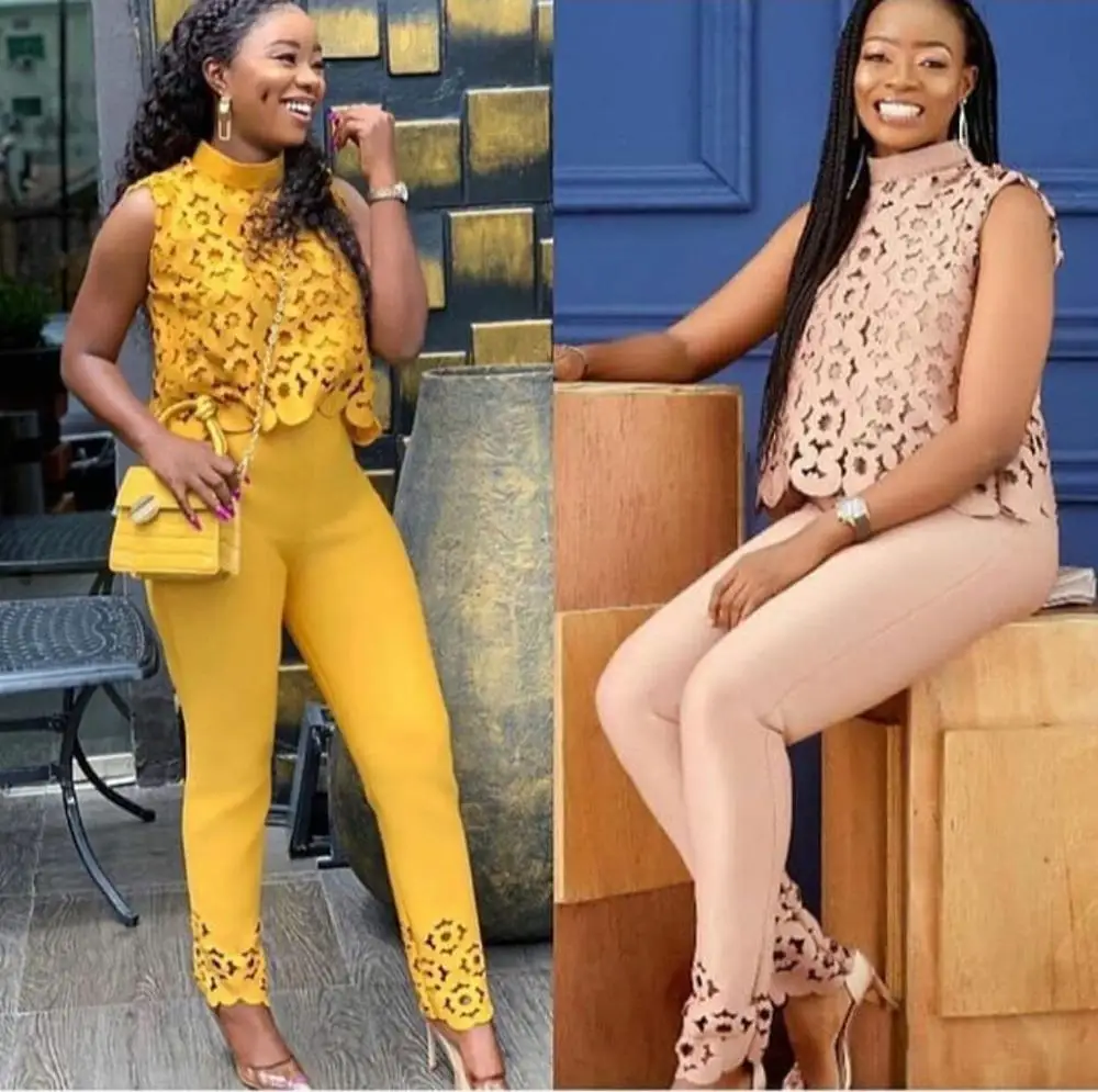 

New fashion elegant turkey african women sleeveless office 2PCS suit, As shown