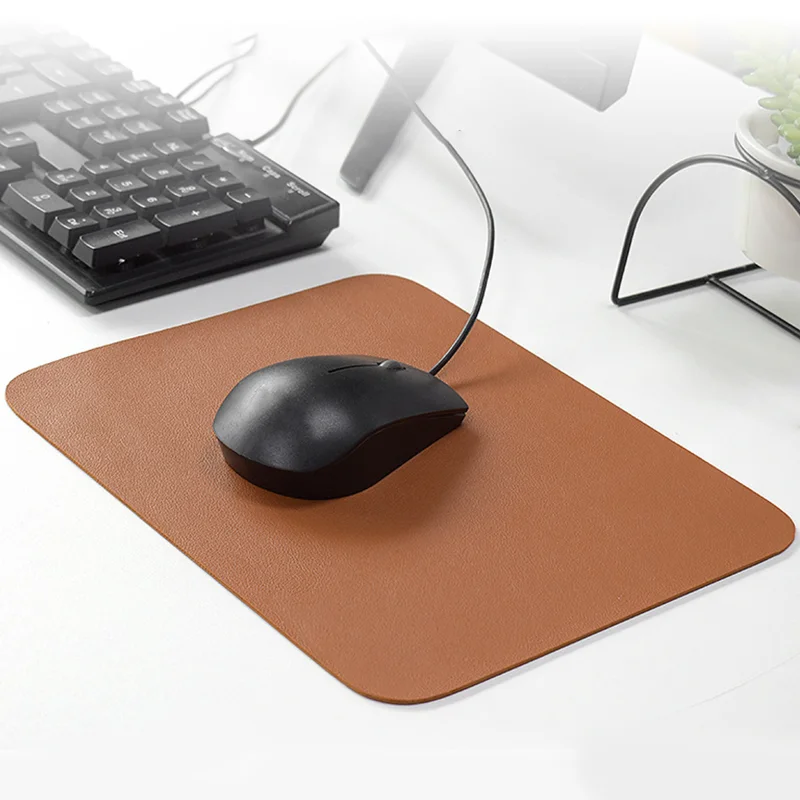 

Smooth Double Side Desktop Gaming Mousepad Square Customized Mouse Mat PU Leather Mouse Pad For Computer