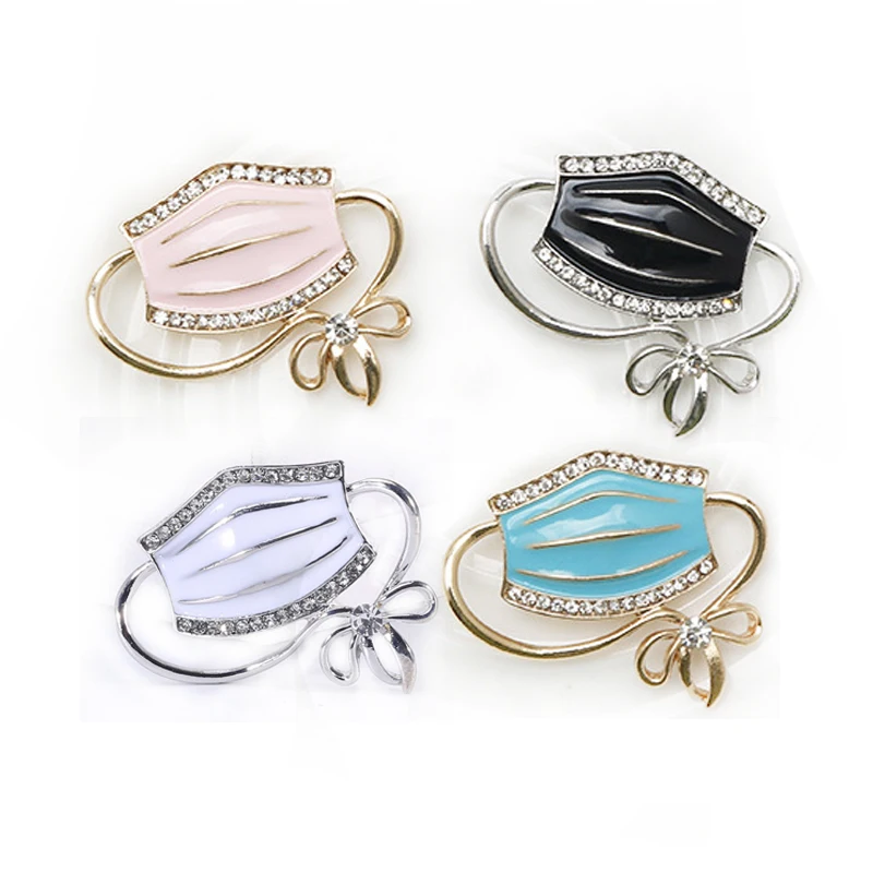 

Stock Wholesales Custom Festival Day Ribbon masked Brooch Multicolor Enamel Medical Broochs pins For Jewelry Accessories