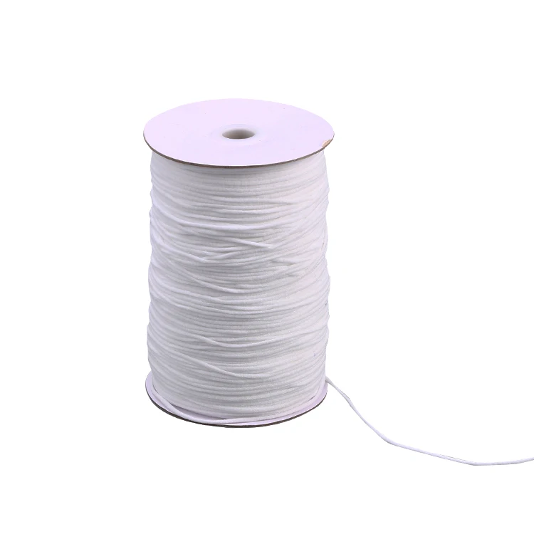 
Wholesale premium quality 3mm round Spandex Nylon Braided elastic earloop for face ma sk 
