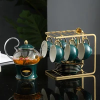 

6pcs cup 1 pot ceramic minimalist cups and saucer tea mug set cawa arabic coffee japanese cup