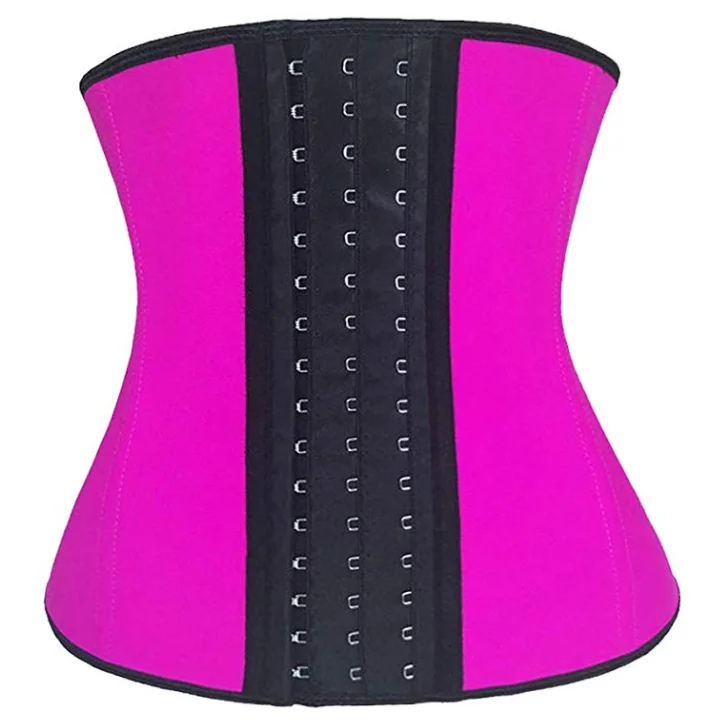 

Top Selling 9 Steel Boned 3 Rows Strong Hooks Plus Size Latex Faja Waist Trainer, Black,nude,pink,purple,blue