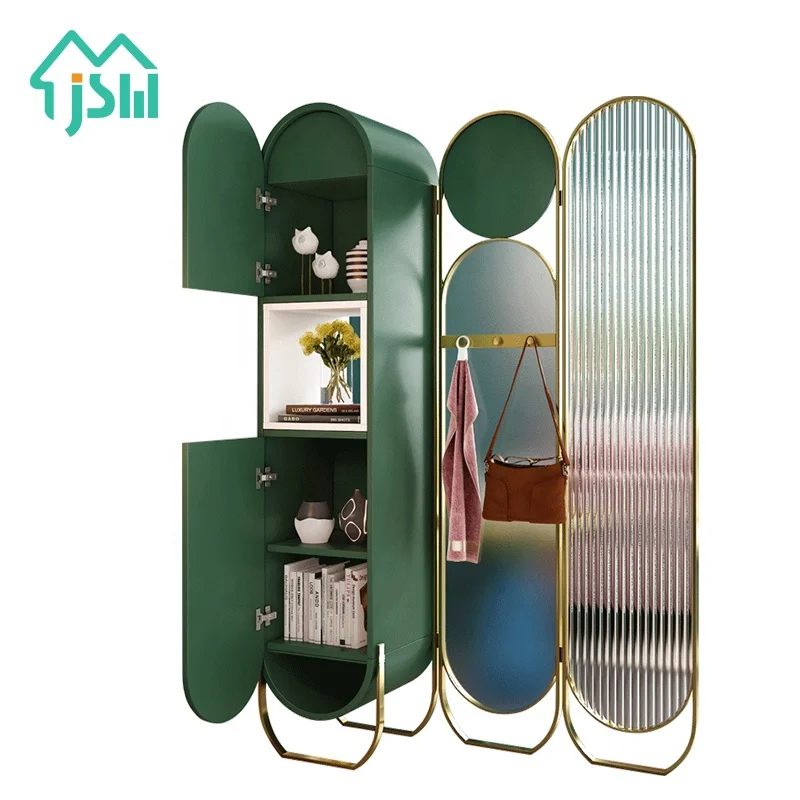Stylish Gold Stainless Steel Frame Storage Modern Furniture Screen