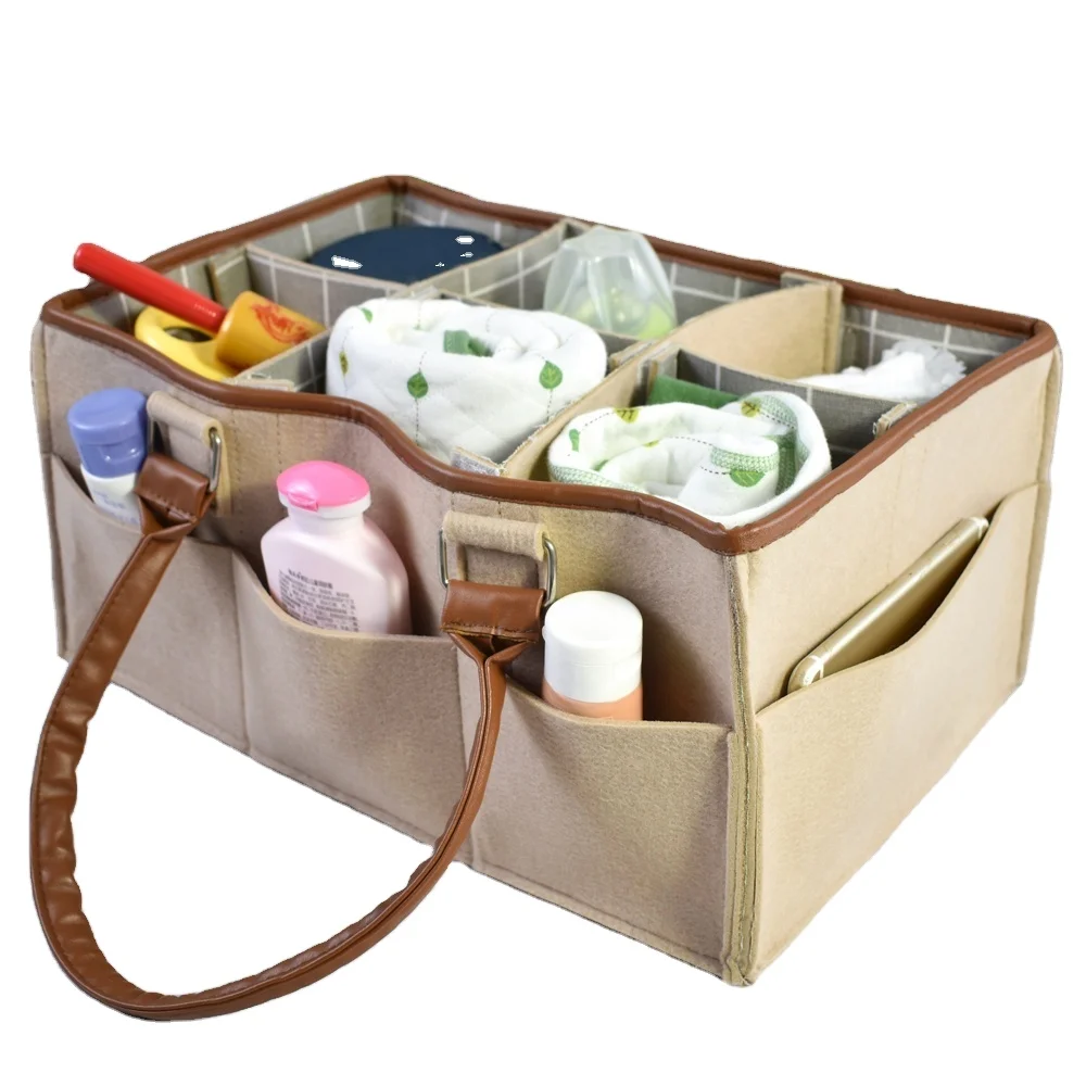 

Wholesale Eco-friendly Easy-carrying multi functional custom portable felt diaper caddy organizer, Customized colors