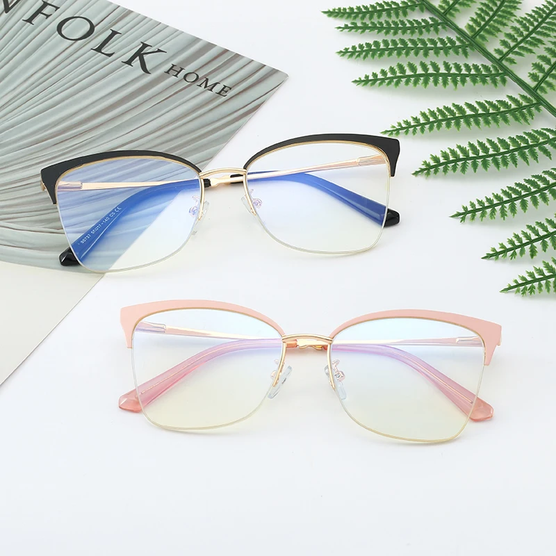 

95737 China Wholesale Metal Optical Eyeglasses Glasses Frame Fashion Spring Hinge Women Eyewear CE