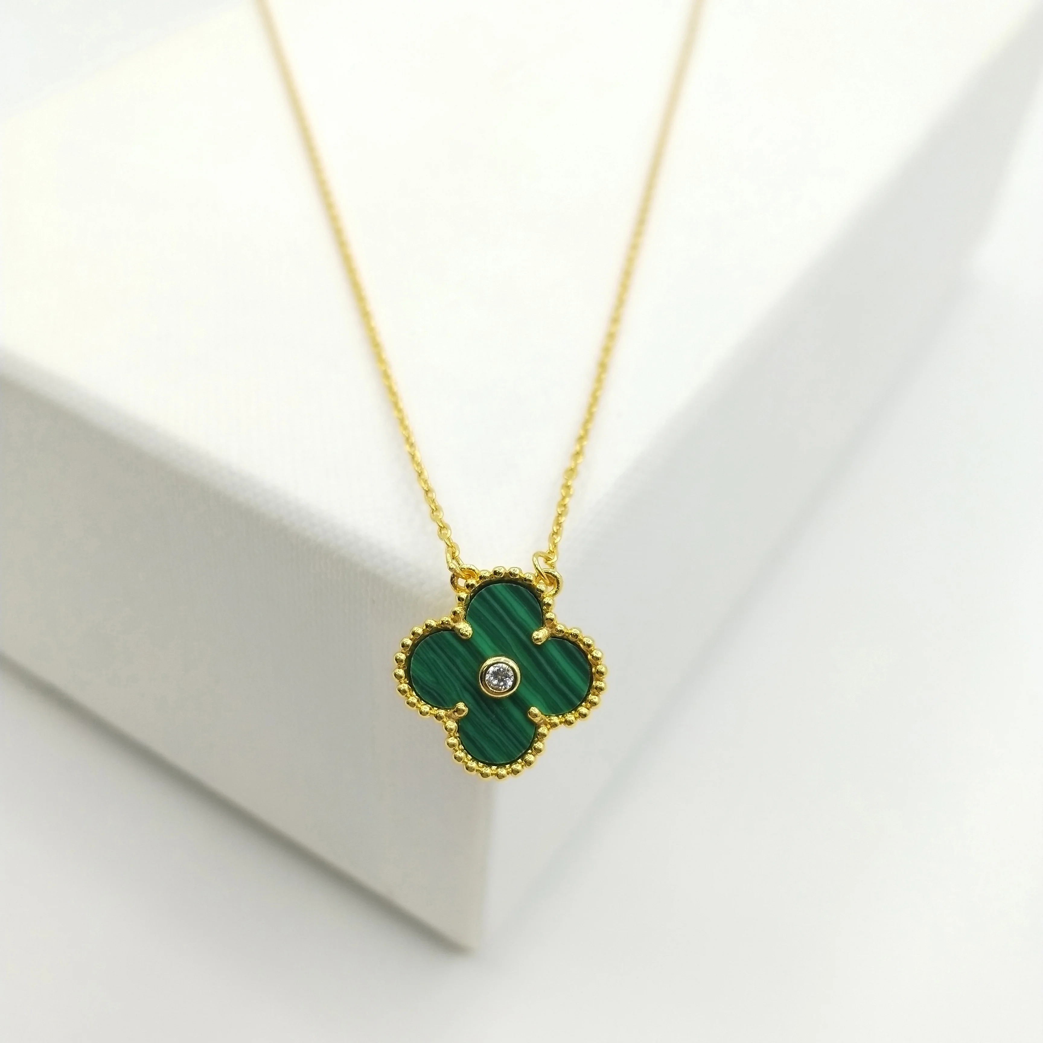 

Charm Fashion Trendy Factory Wholesale 925 Sterling Silver 18K Gold Plated Clover Necklace Jewelry Sets