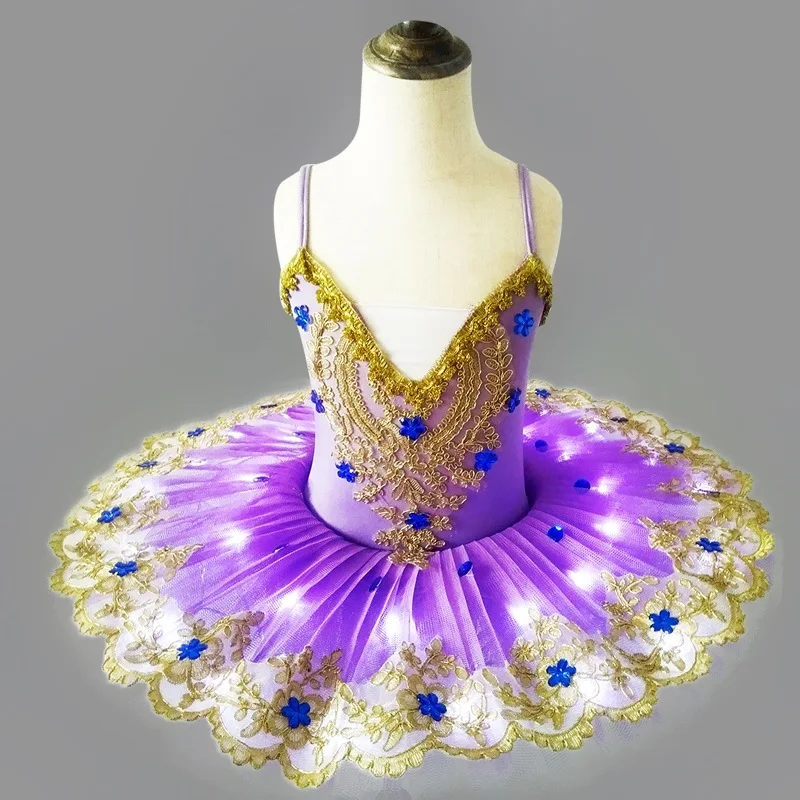

Adult LED Swan Lake Leotard Professional Classical Ballet Tutu, Purple,blue,white,black