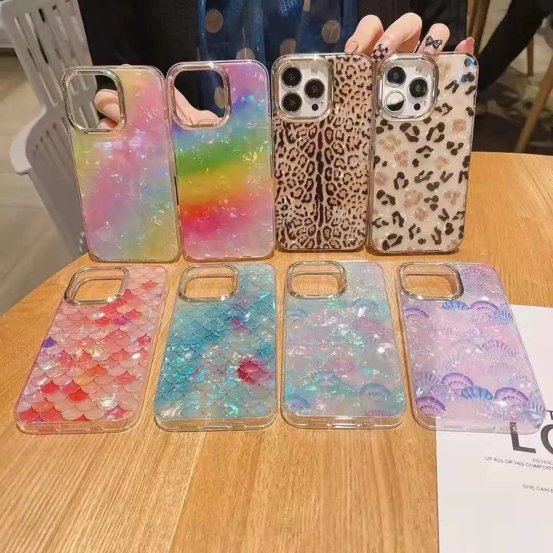 

2022 New Arrivals Bling Bling Case For iPhone 13 Pro Max Leopard Rainbow Case For iPhone 13 12 11 Pro Max Cover For Girls Woman