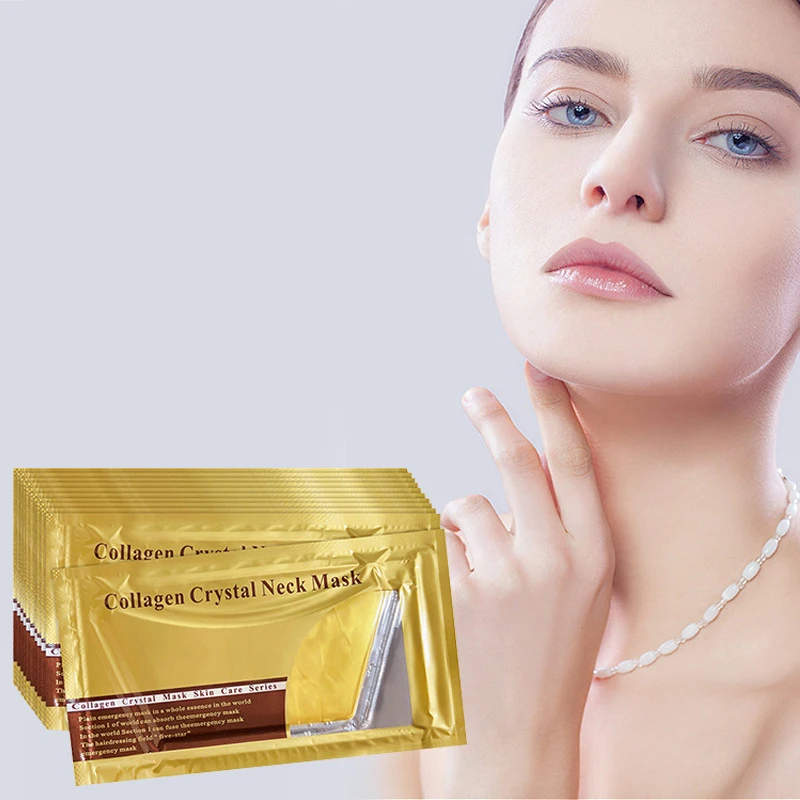 

Women Beauty Anti Wrinkle Anti-age Whitening Gold Collagen Crystal Neck Mask