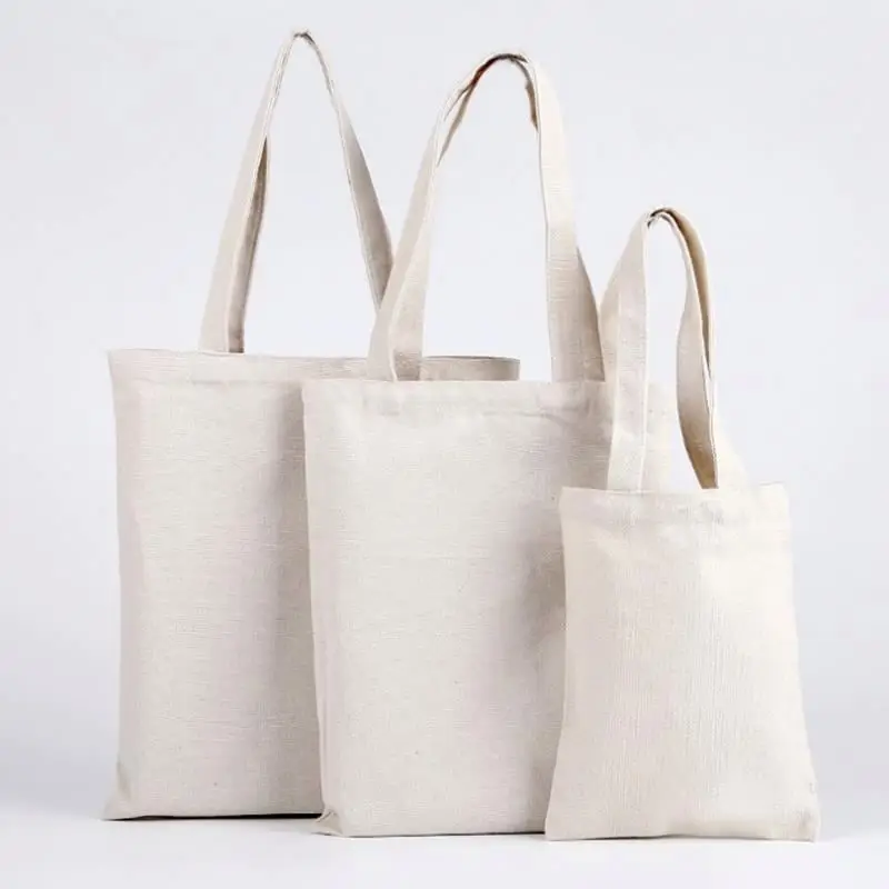 

wholesale custom new cheap plain blank custom printed promotion cotton canvas tote bag for shopping, Natural