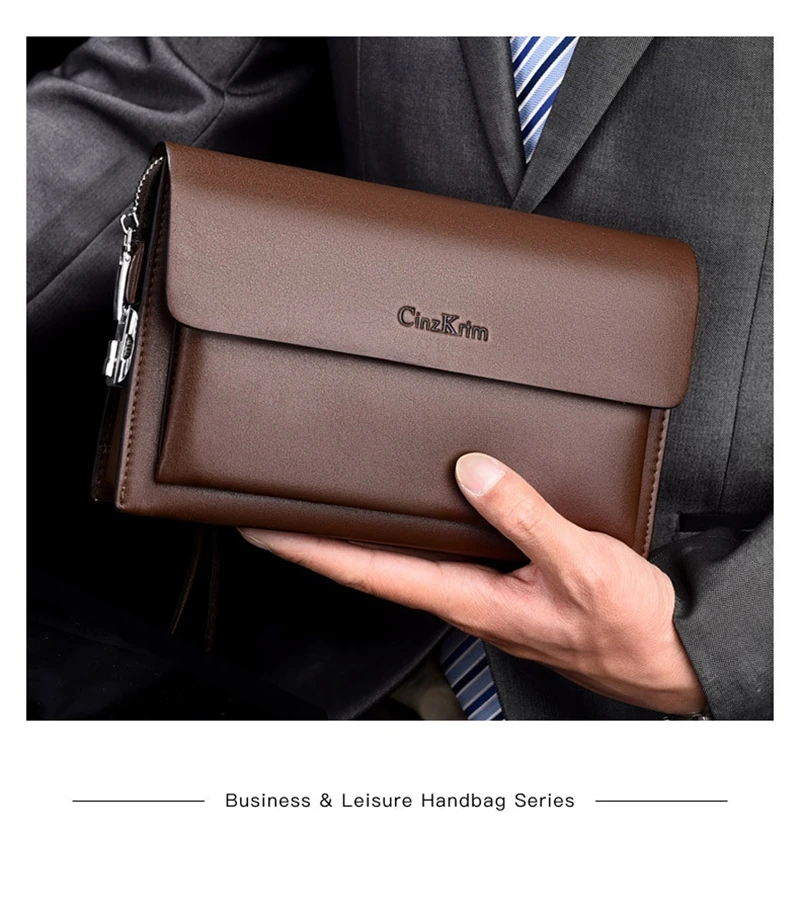Wholesale CinzKrtm Brand Luxury Men Clutch Bag With Wristband Big