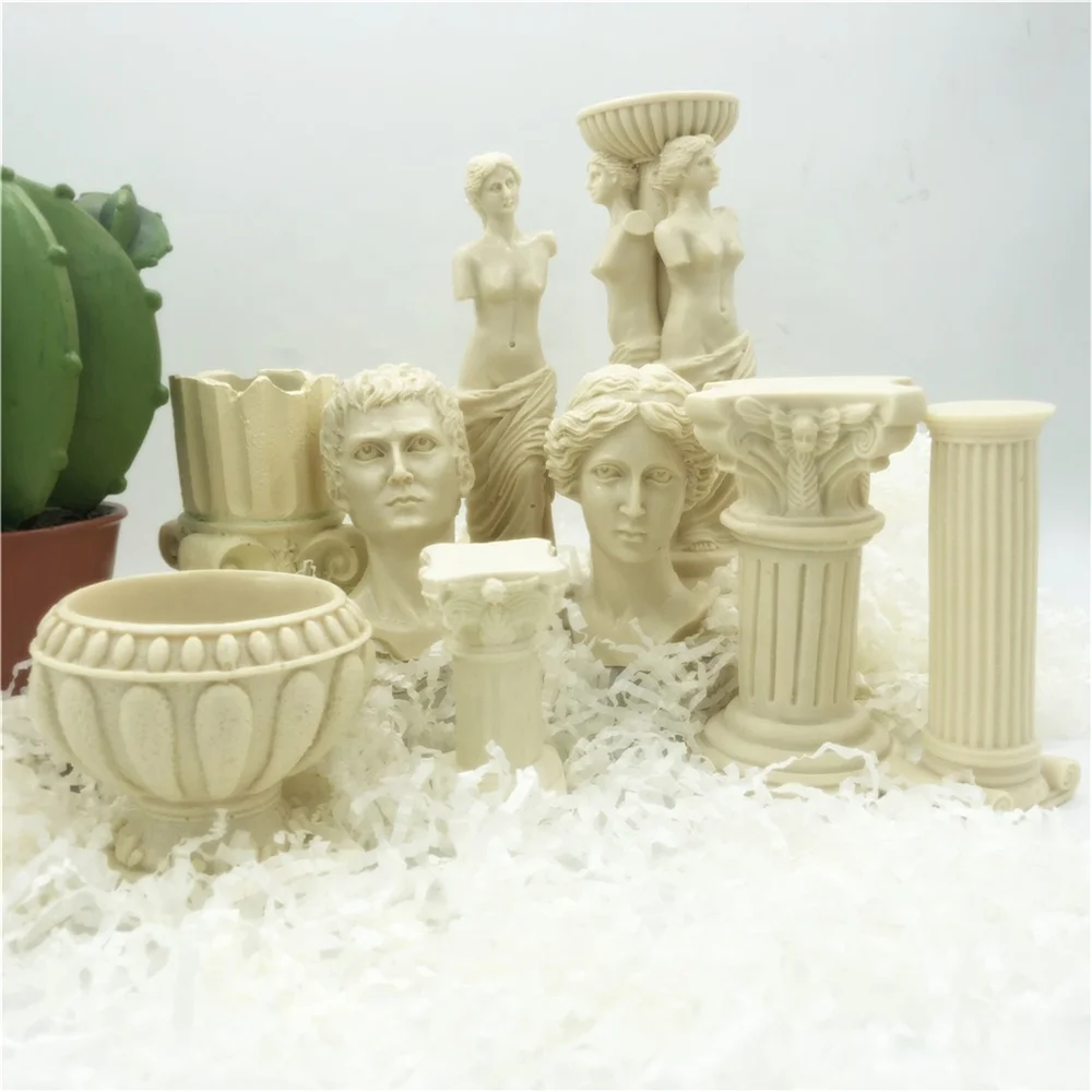 

Hot Selling Silicone Roman Pillar Mold Roman Column Candle Mold DIY Aromatherapy Plaster Mold