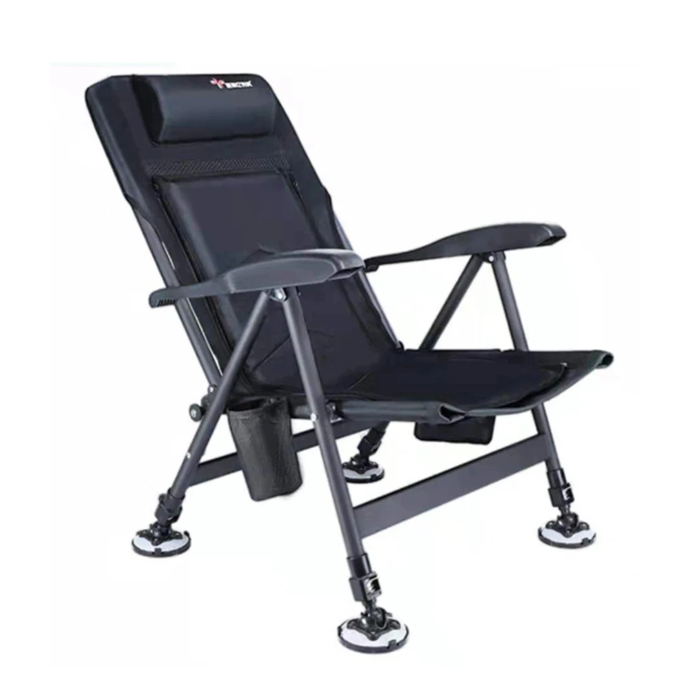 

Low Price Guaranteed Quality Outdoor New Design Fishing Chair Beach Chair Recliner four-leg Adjustable Multifunctional Portable, Black