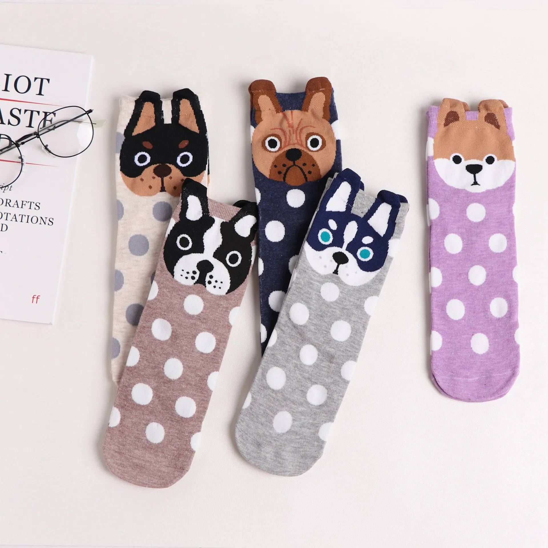 

Fashion Cartoon Cotton Socks Animals Colorful Wholesale Socks Woman Cute Funny Logo Socks Custom, Multi color