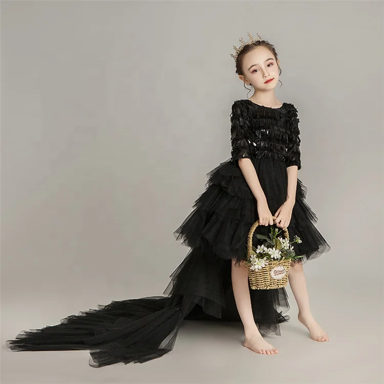 

New design dovetail party dresses chic wholesale evening dress summer kids clothes