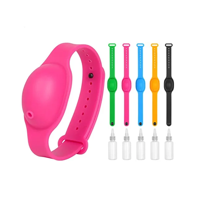 

Wholesale Customized Logo Silicone Hand Sanitizer Gel Holder Wrap Bracelet Adjustable Sanitizer Wristband