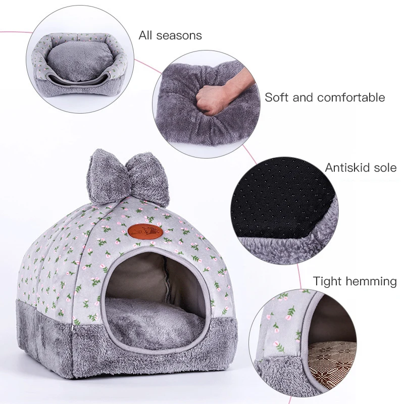 

Wholesale new design cat heated nest winter warm collapsible cat houses