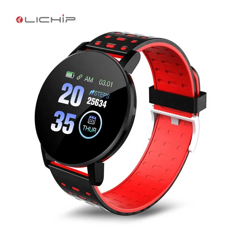 

LICIHP L215 free shipping smartwatch round smart watch akili saat 2020 reloj inteligente baratos id119 plus montres connecte, Black red blue