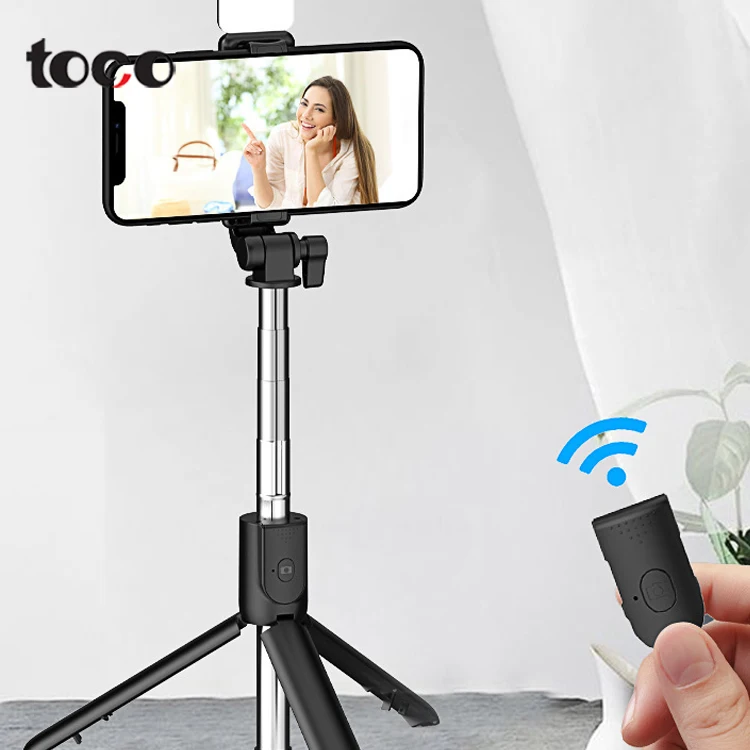 

toco Product Bluetooths Mobile Phone Tripod Selfie Ttick Tripod new selfie stick, Black white other