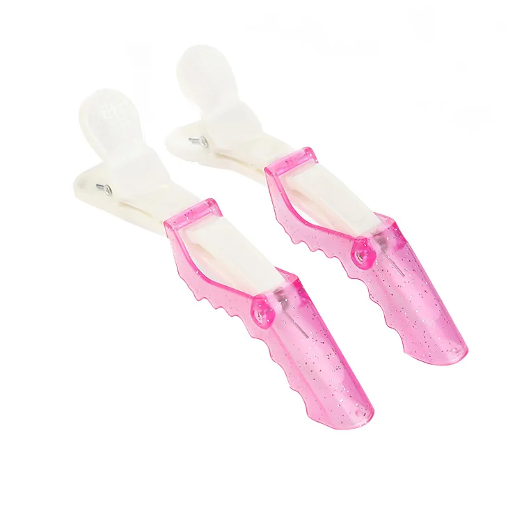 

Pro Transparent Crocodile Plastic Hair Sectioning Clips Durable alligator hair clip with non slip grip wide gator big teeth