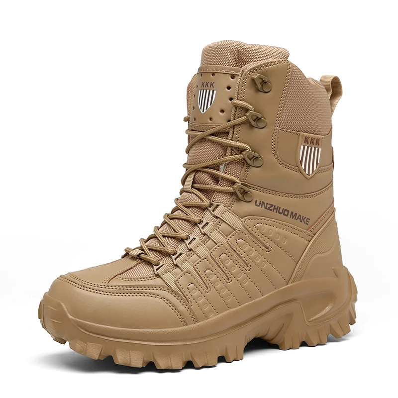 

2020 new men's high top comfortable waterproof High Boots, warm, cushioned, antiskid outdoor tactical boots