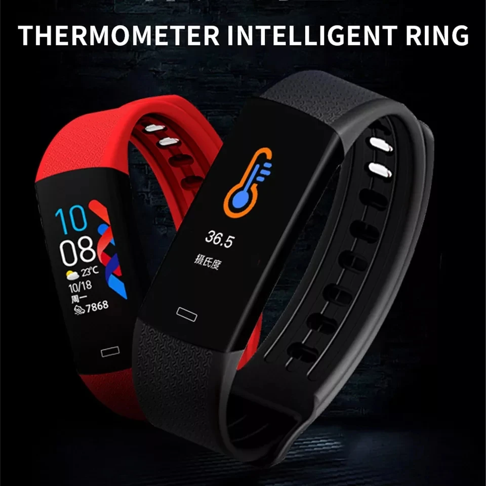 B6w High Accuracy Body Temperature Wristband Hr Bp Spo2 Monitoring