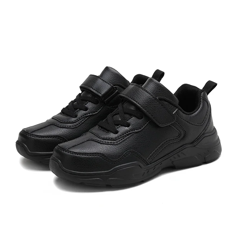 

Spring Waterproof Classic Girls Boys PU Leather Shoes Sneakers Black White Kids School Shoes Fashion Children's Casual Shoes