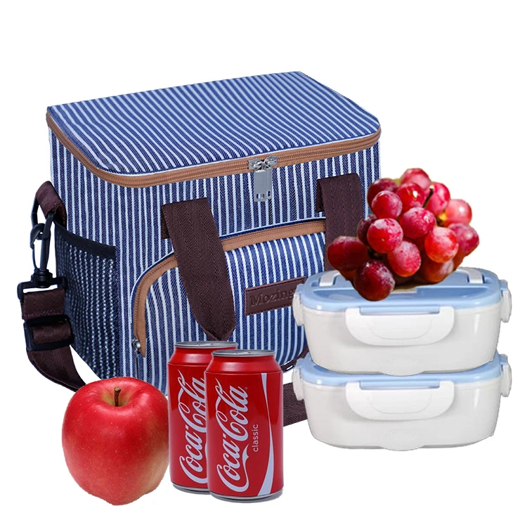 

AMJ portable beer beach insulated cooler bags custom designed lunch bag cooler, Striped blue and white