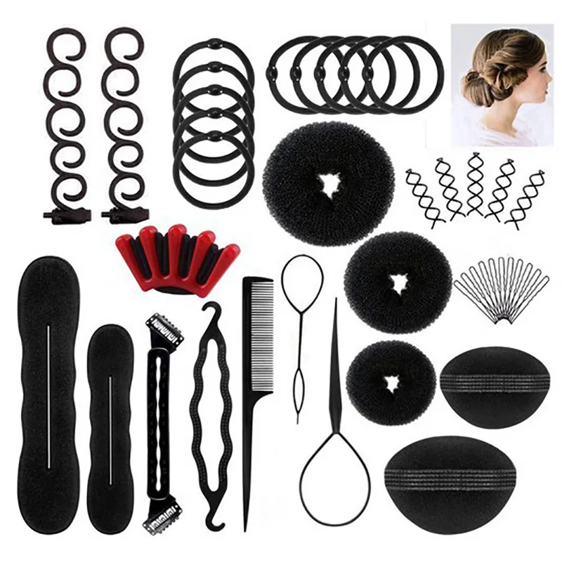 

Magic 1pc Black French Braiding Tool with Hook Hair Edge Twist Hair Bun Styling Tools Hair Braider DIY Roller Weave Braid, As pic / customers' color welcome
