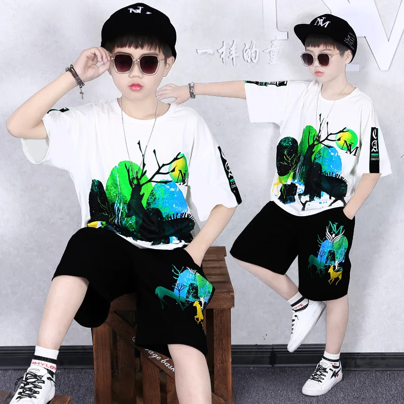 

Summer chilrden Clothing New suit Baby Boy Clothes cool Tops and short Pants sets Boy Outfits