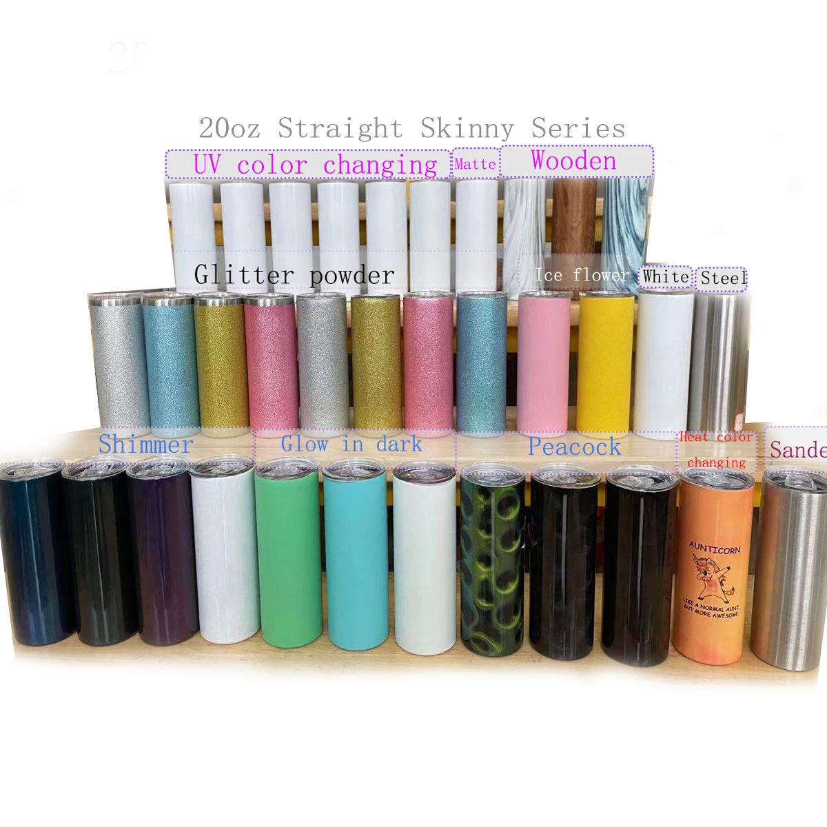 

20oz Double Wall Insulated Coffee Mug Stright Stainless Steel Cups in Bulk Sublimation Blank Straight Skinny Tumblers, Customized color