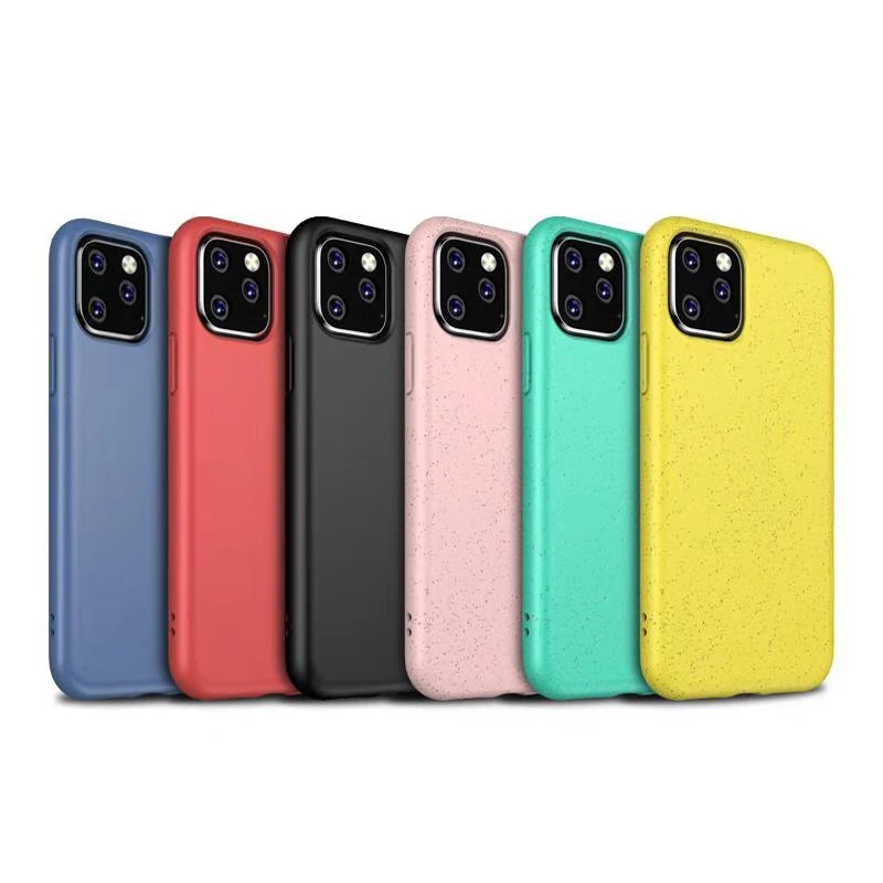 

Eco Friendly Compostable Wheat Straw Fiber Soft TPU Phone Case for iphone 11 pro/11/11 pro max