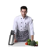 

Kitchen Chef Jacket Uniform Long Sleeved White Chef Vest Coat