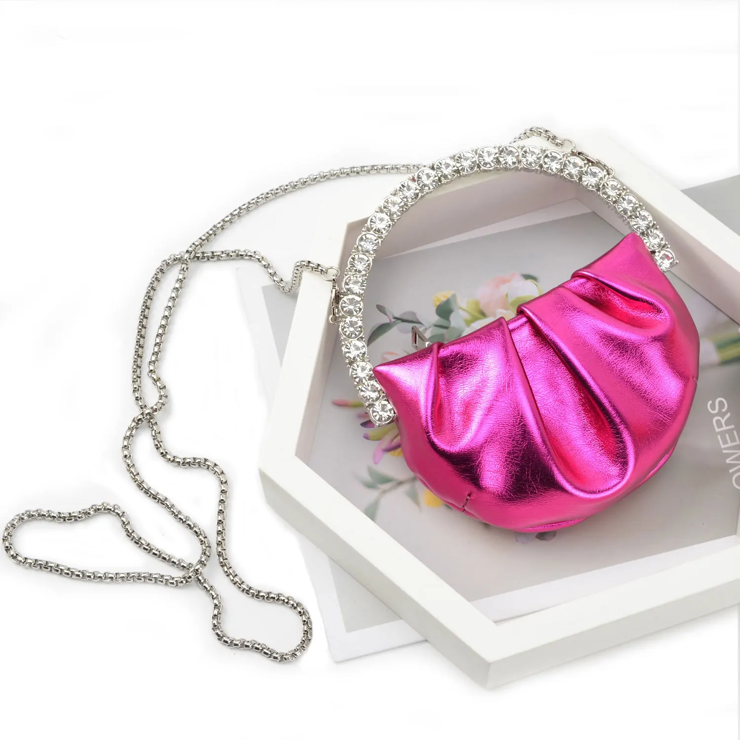 

Luxury Famous Brand Woman's Crystal  Tote Bag Evening Rhinestone Clutch Money Purse Designer Ladies Leather  Handbag