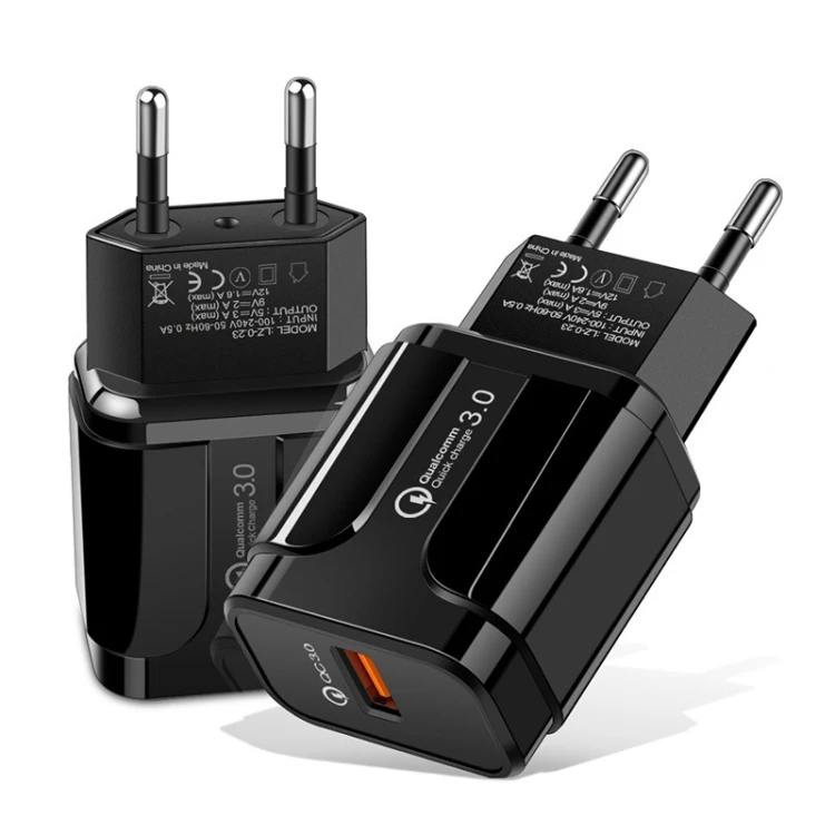 

Portable EU Plug QC3.0 18W USB Port Universal Quick Charging Charger
