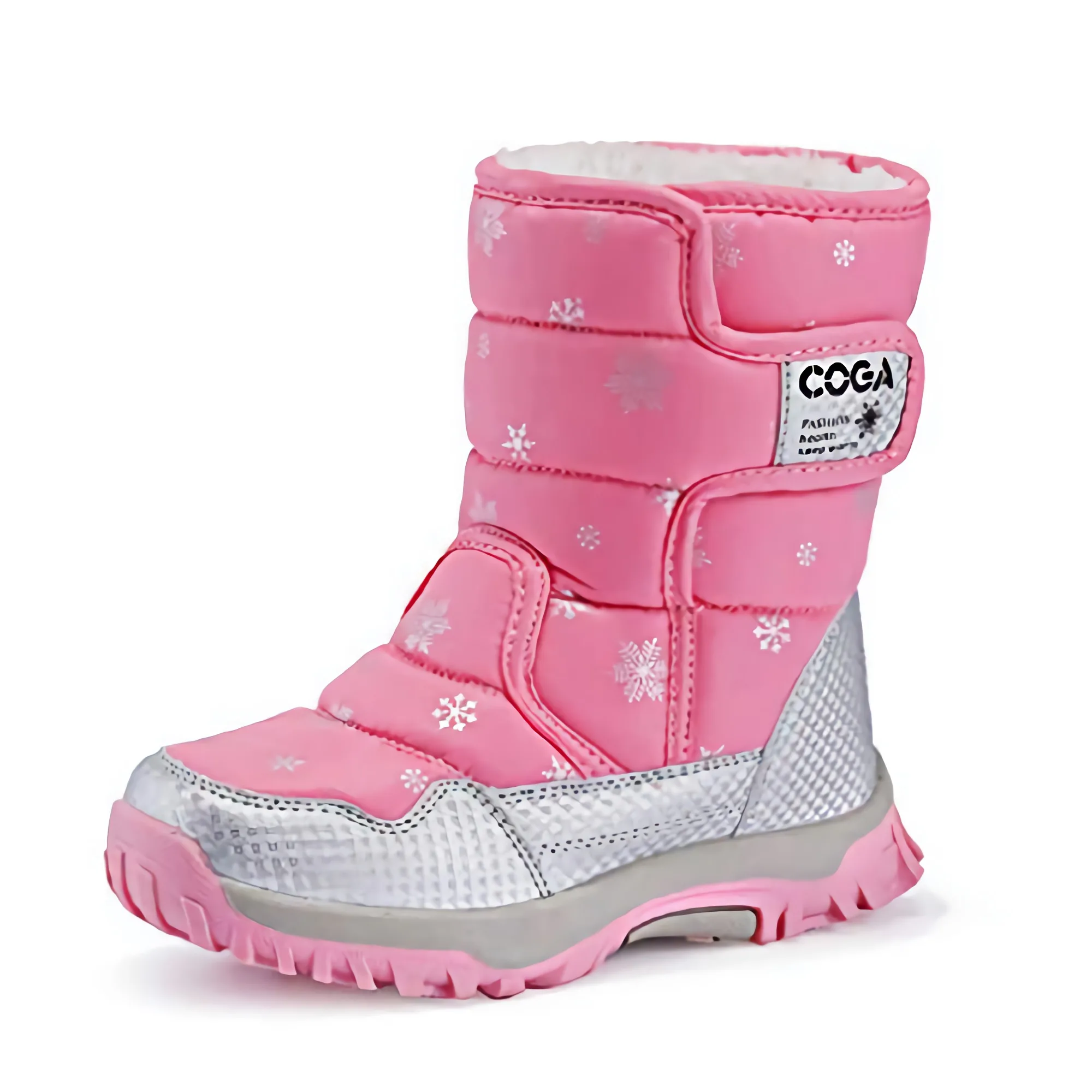 

Boys Girls Casual Plush Cotton Women Children High Top Long Tube Snow Winter Boots Kids, Pink, black,blue,gray,