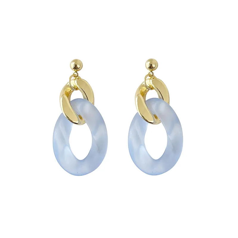 

925 silver needle earrings temperament blue 2021 new style long pure and fresh contracted eardrop female, As pic