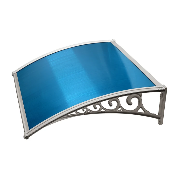 Manual polycarbonate material awning for covering awning and door front canopy