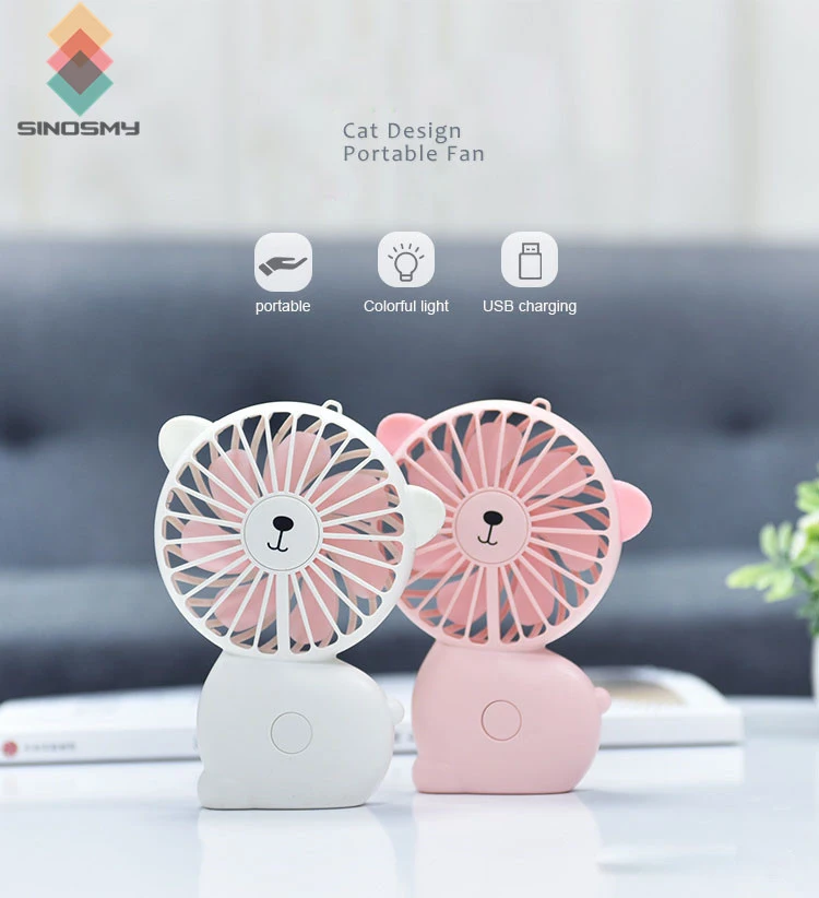 Summer promotion cooling fan portable mini hand held fans with light