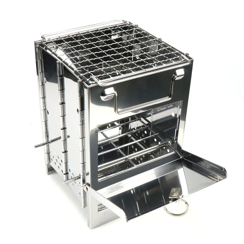 

1 Pcs Lightweight Camping Wood Stove Adjustable Folding Wood Stove Burning for Outdoor Cooking Picnic Hunting BBQ Windproof