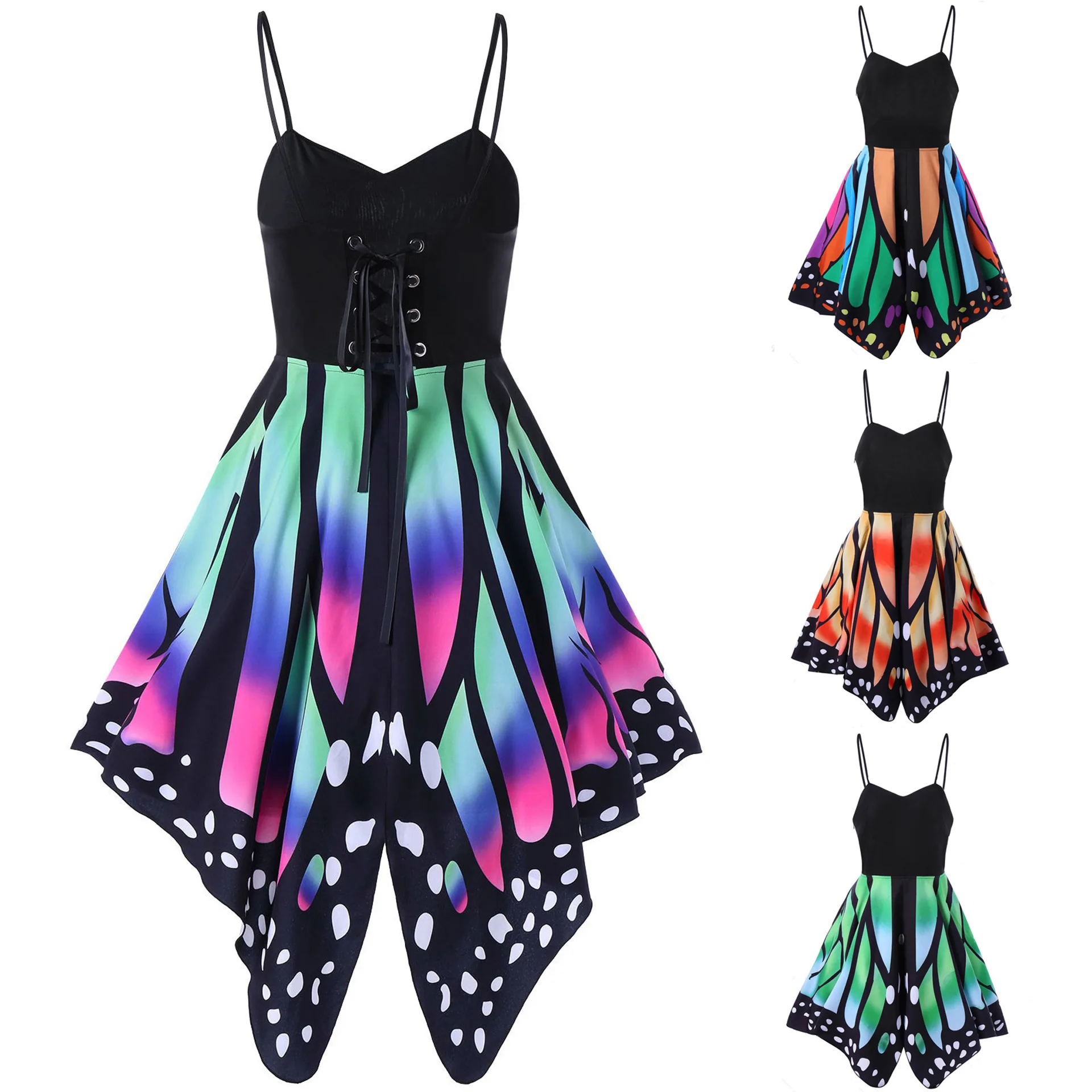 

Wholesale butterfly shape print sexy strapless woman mini dress