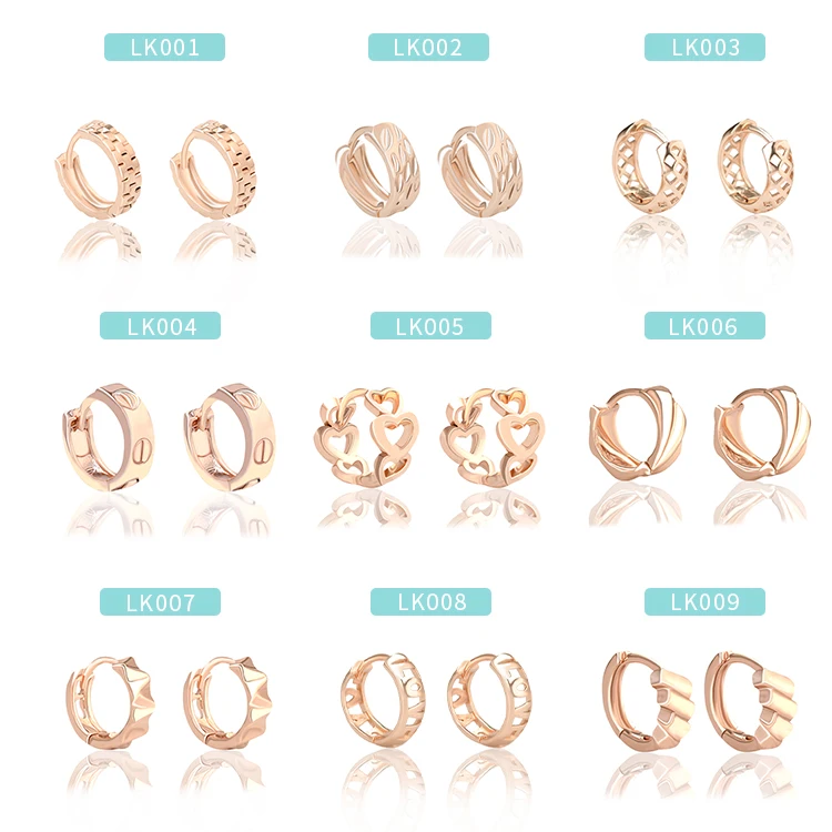

Cheap New Trend Fashion Designs Jewelry Earrings Women 14k champagne Gold Plate Wedding Earrings
