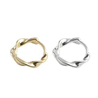 

Round Twisted design pure 925 silver 18k gold plated Thick hoop earrings