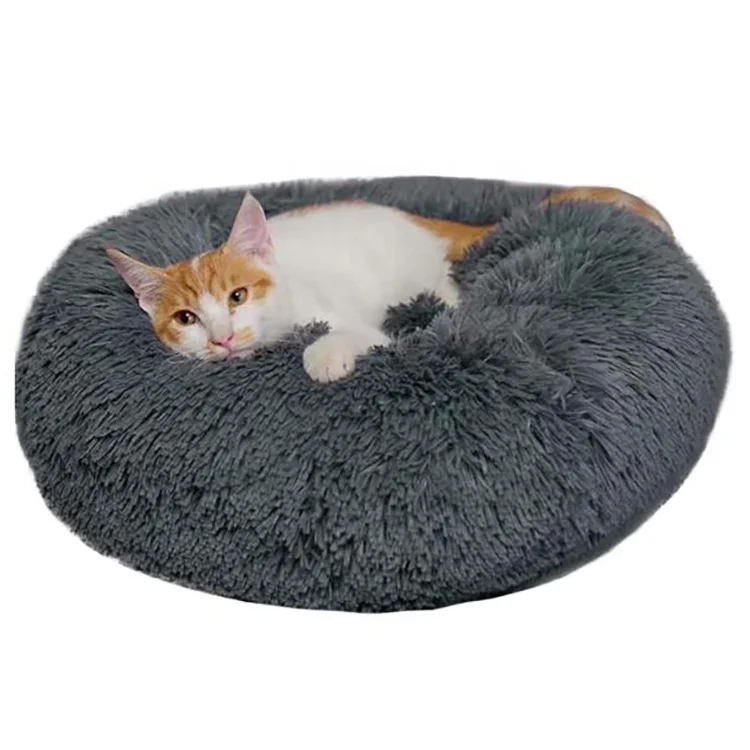 

Wholesale Custom Luxury Shag Faux Fur Donut Cuddler Pet Dog Bed for Cat and Dog, Customized