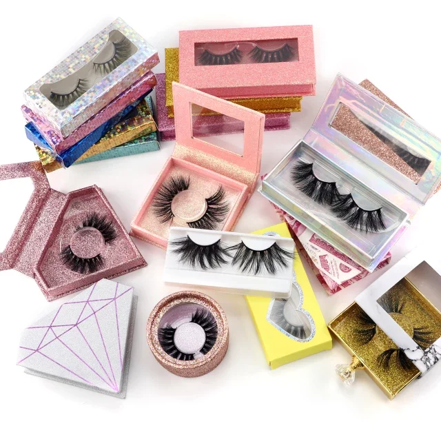 

AG53 The factory wholesale black boxes faux mink vendor 25mm 3d eyelashes, Black color