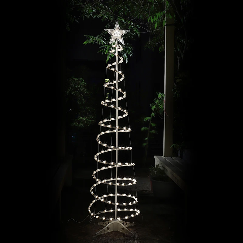 With 80 Lights 6Ft Spiral Christmas Tree Light  Holiday outdoor Decoration led christmas tree light