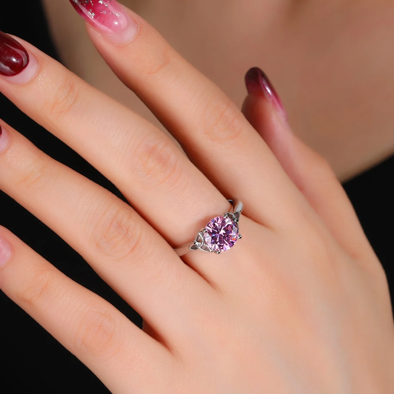 

Diamond Fashion Jewelry Rings Single Stone Simple Engagement Rings Champaign Gold Wedding Rings
