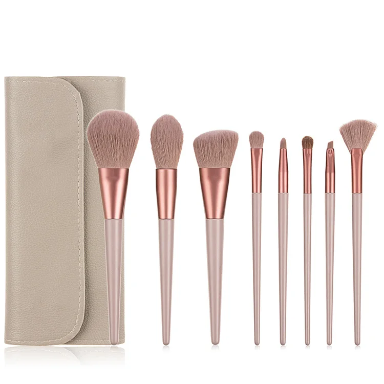 

Synthetic And Natural Hair 24 Resin Makeup Brushes Piece Fibers Makeup Brush 8Pcs 5 Colors Makeup Brush, Green/orange/brown/pink/silver