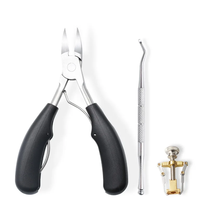 

3Pcs Set Pedicure Cuticle Ingrown Thick Toenail Remover Pusher Trimmer Nail Correction Nipper Tool Set Heavy Duty Nipper Cutter
