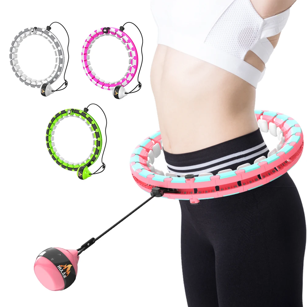

Slimming Body Calories Count Hoop Hula Weight Loss Fitness Slimming Ring Abs Detachable Smart Lcd Counting Smart Hoops Hula Ring, Pink, blue, grey, green, purple